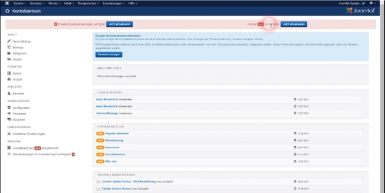Joomla! Update in Joomla! 3.x - Aktualisierung Ihrer Joomla Webseite
