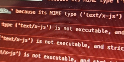 Joomla und because its MIME type (&#039;text/x-js&#039;)